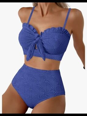 HERSEAS Women's Seashell Textured Bikini #1374 NWOT